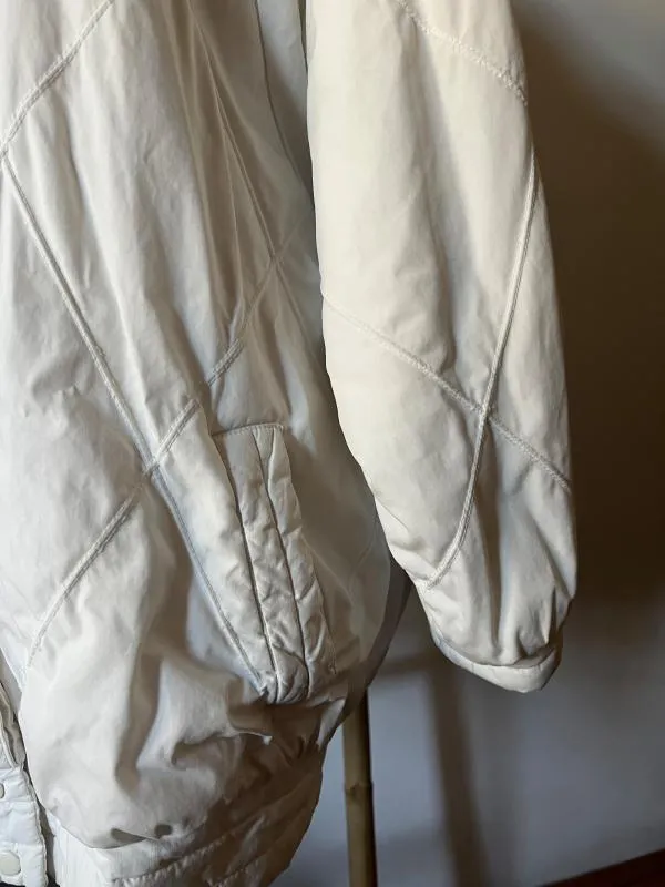 Geacă oversize M | Alb, Fără glugă, Monocrom, Bumbac - Image 4