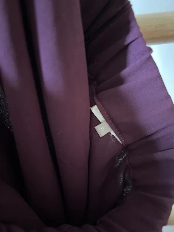 Fustă Maxi Stefanel S | Burgundy, Talie medie, Plisată fit, Abstract & Color Block, Pliuri, Mătase - Image 8