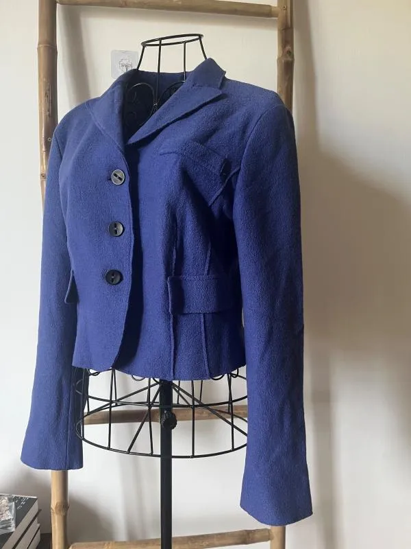 Blazer Marc Cain S | Albastru, Fără glugă, Monocrom, Lână - Image 2