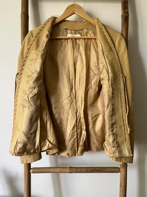 Blazer Escada EU 38 | Caramel, Fără glugă, Monocrom, Piele naturală - Image 10
