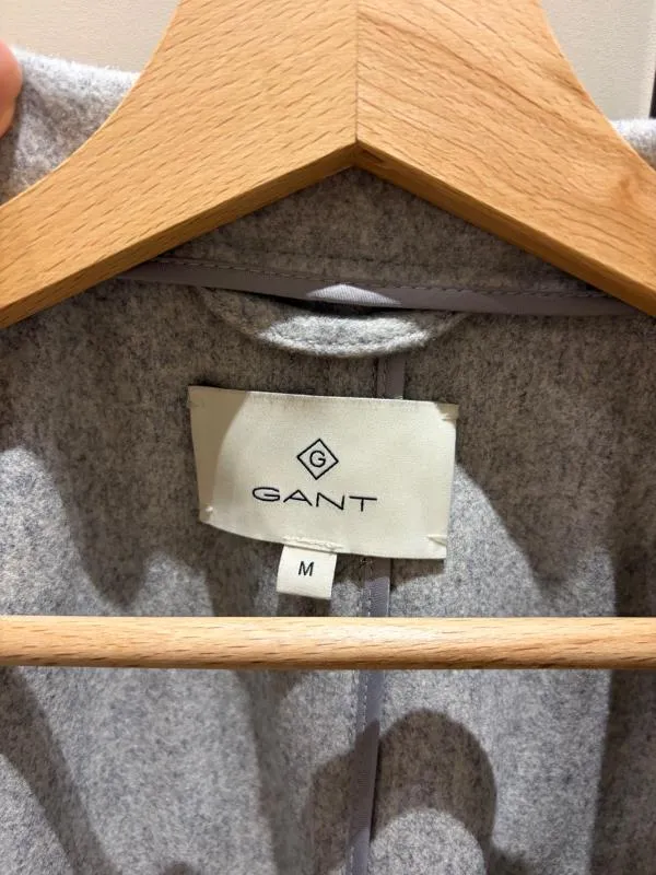 Palton Gant M | Gri, Fără glugă, Monocrom, Lână - Image 3