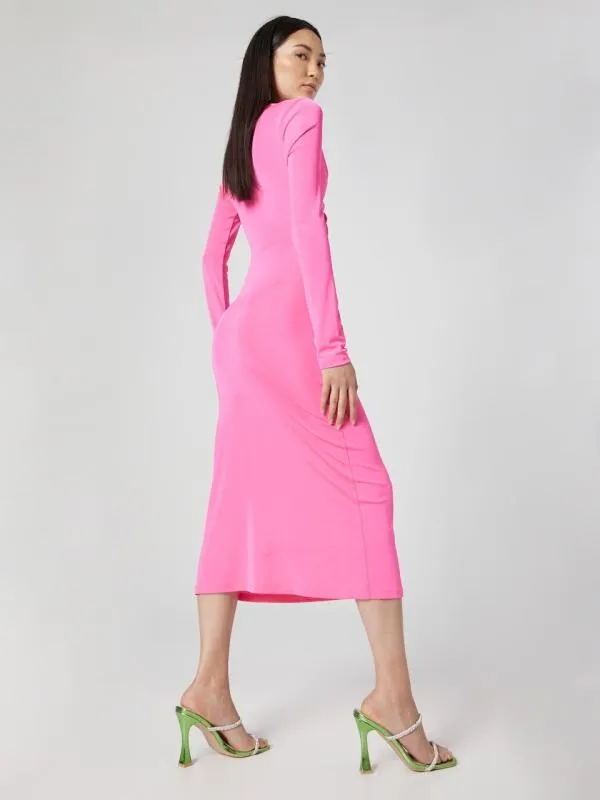 Rochie mulată Midi Katy Perry x ABOUT YOU M | Roz, Mânecă lungă, Cu decupaje, Poliester - Image 2