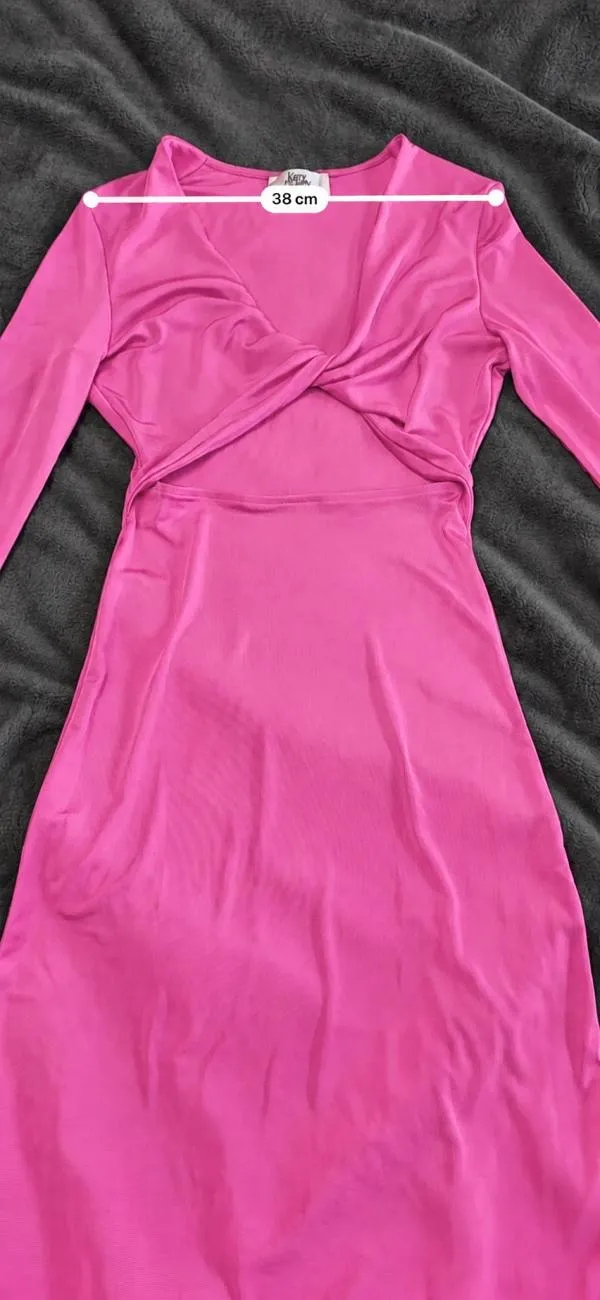 Rochie mulată Midi Katy Perry x ABOUT YOU M | Roz, Mânecă lungă, Cu decupaje, Poliester - Image 7