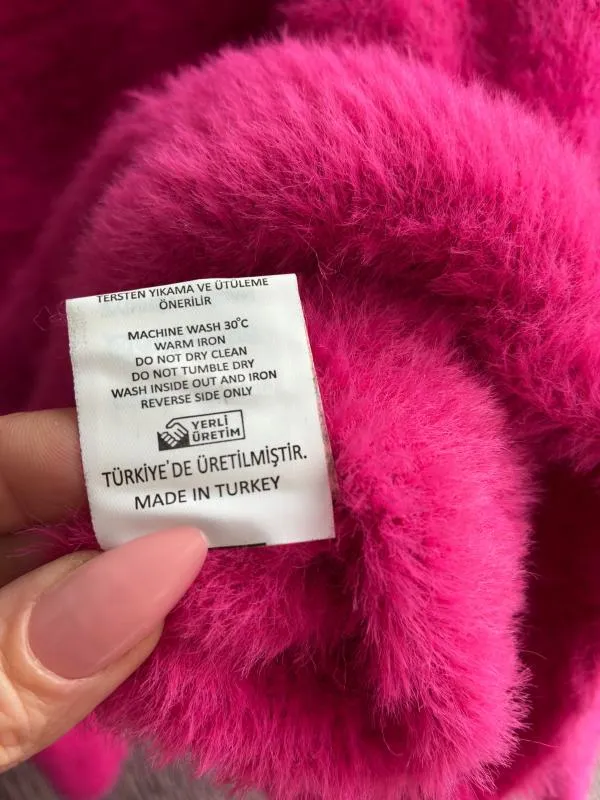 Pulover cu guler înalt S | Fuchsia, Normal, Regular Standard fit, Monocrom, Poliester - Image 5
