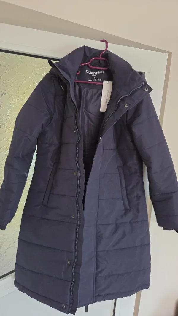 Geacă de iarnă Calvin Klein S | Bleumarin, Cu glugă - Image 6