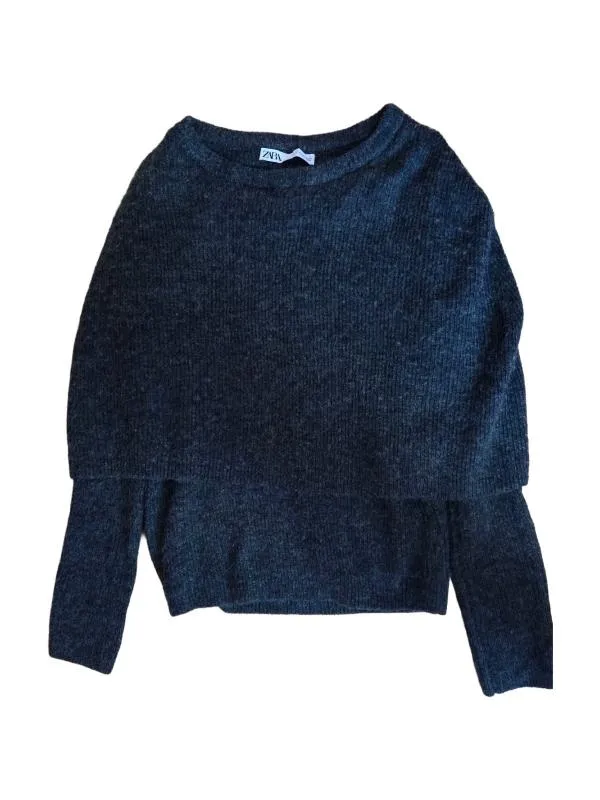 Pulover la baza gâtului Zara M | Gri, Normal, Mulat   Cambrat fit
