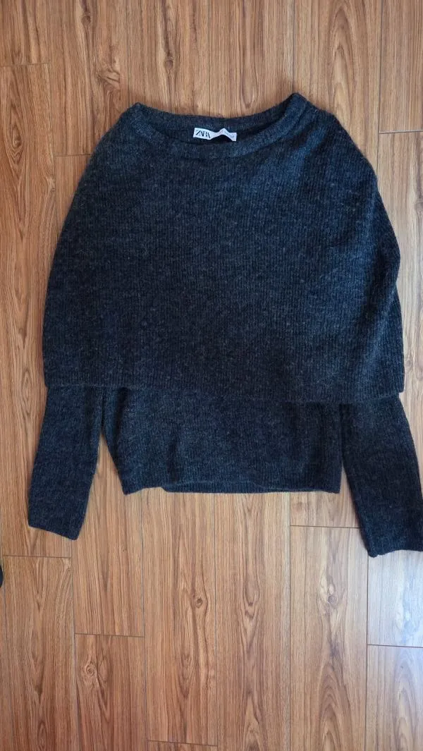 Pulover la baza gâtului Zara M | Gri, Normal, Mulat   Cambrat fit - Image 5