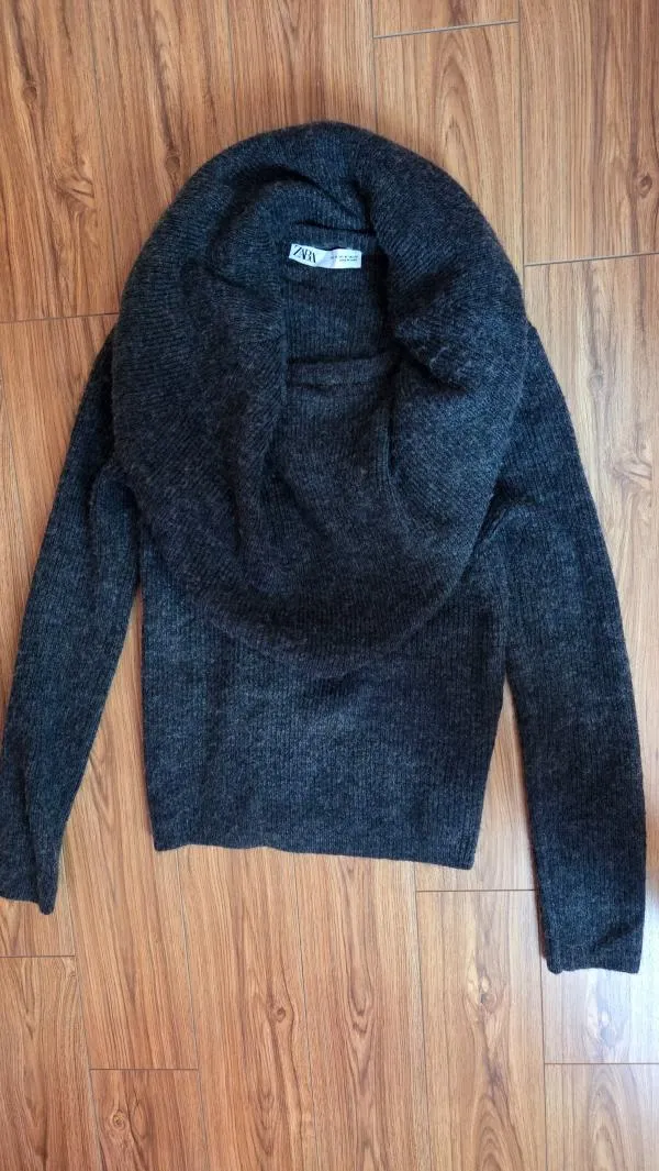 Pulover la baza gâtului Zara M | Gri, Normal, Mulat   Cambrat fit - Image 3