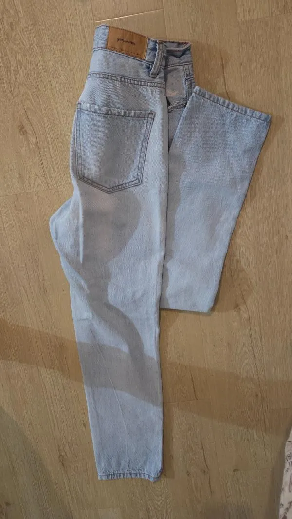 Blugi Mom fit Stradivarius M | Bleu, Lungi, Talie înaltă, Clasici Simpli - Image 2