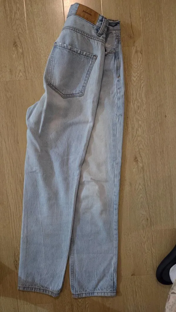 Blugi Mom fit Stradivarius M | Bleu, Lungi, Talie înaltă, Clasici Simpli - Image 4