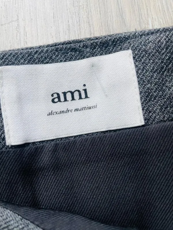 Fustă Mini Ami Paris EU 42 | Gri, Talie înaltă, Dreaptă (Straight) fit, Lână - Image 6