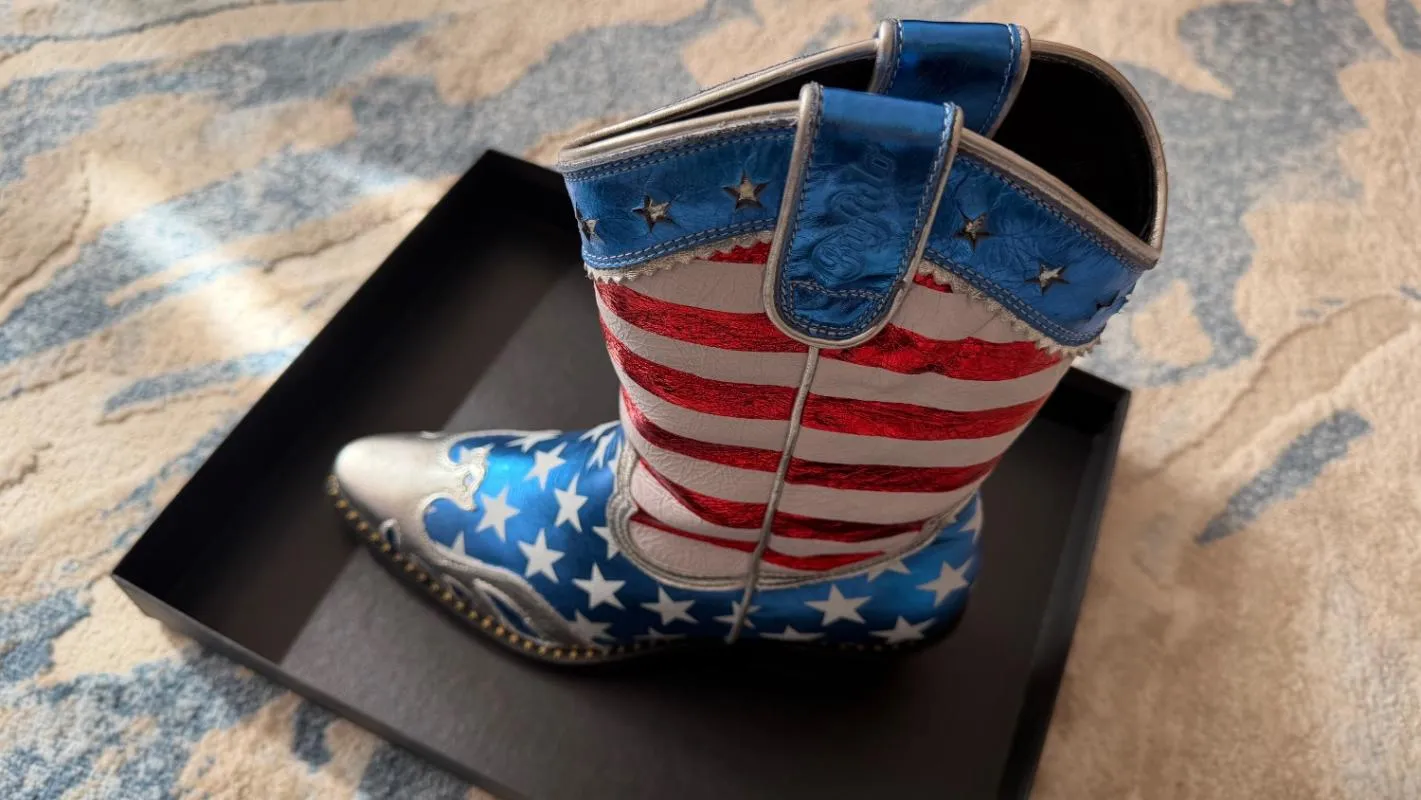Cizme până la jumătatea gambei cu toc mic gros slip-on Buffalo EU 39 | Multicolor - Image 4