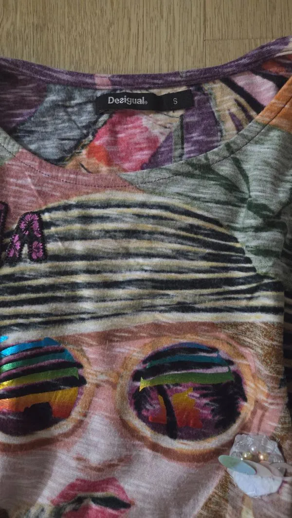 Tricou Desigual S | Multicolor, Normal, Regular   Standard fit, Abstract & Color Block - Image 3