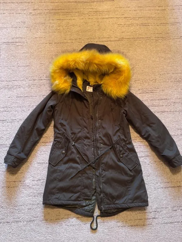 Geacă parka Regular M | Khaki, Cu glugă, Poliester - Image 5
