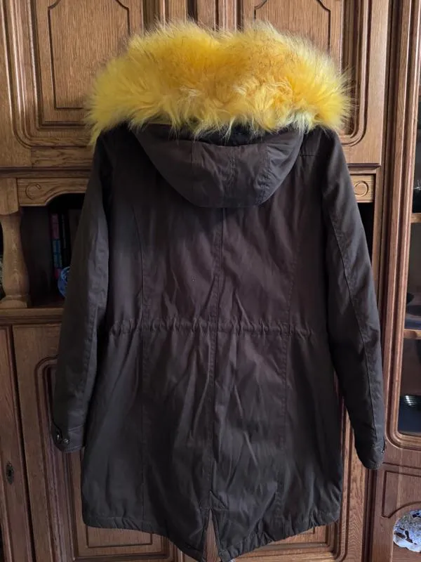 Geacă parka Regular M | Khaki, Cu glugă, Poliester - Image 3