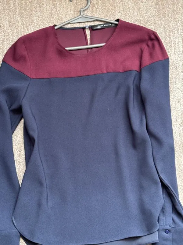 Bluză Zara S | Bleumarin, Normal, Mânecă lungă, Regular   Standard fit - Image 2