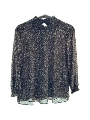 Bluză Reserved EU 38 | Negru, Normal, Mânecă lungă, Regular   Standard fit, Buline & Imprimeuri mici