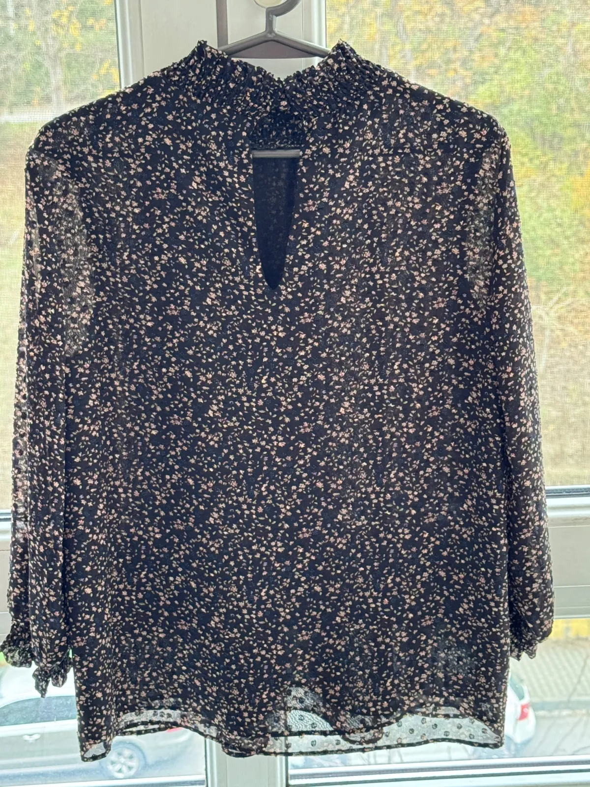 Bluză Reserved EU 38 | Negru, Normal, Mânecă lungă, Regular   Standard fit, Buline & Imprimeuri mici - Image 2