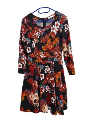 Rochie casual Mini M | Multicolor, Mânecă trei sferturi, Floral & Tropical